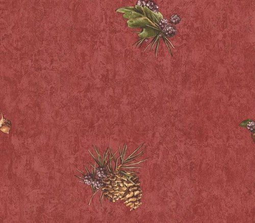 Red Leaf & Acorn Wallpaper (WL5580L)
