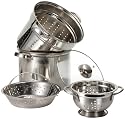 Prime Pacific Pasta Cooker and Steamer set with Glass Lid and Bonus 1.5 Quart Euro Colander