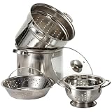 Prime Pacific Pasta Cooker and Steamer set with Glass Lid and Bonus 1.5 Quart Euro Colander