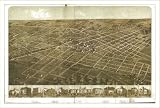 Historic Adrian, Michigan, c. 1866, Bird's Eye View Map (S) (WS)