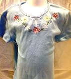 Girl Size 7-8, Blue Grey Short Sleeve T Shirt