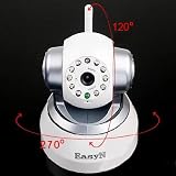 Wireless/Wired WiFi IP Internet Pan Tilt IR Day/Night Vision Camera Two-way Audio + Built-in Microphone -- White
