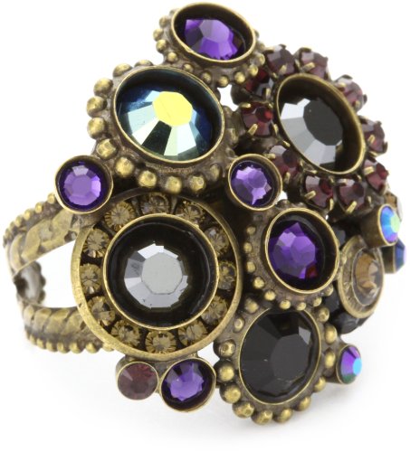 Sorrelli Simply Divine Intricate Crystal Cluster Adjustable Ring