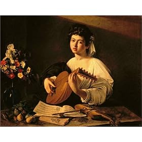 art poster The Lute Player in size: 50 x 40 cm by Caravaggio