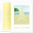 Christmas Sand Castle Tropical Beach Holiday Cards -