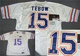 Tim Tebow Autographed/Hand Signed Gators White Nike Jersey