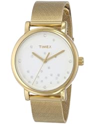 Timex Womens T2N9869J Originals Crystal Accents Gold-Tone Stainless Steel Mesh Band Watch
