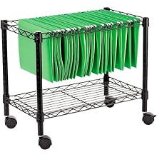 Alera FW601424BL Single-Tier Rolling File Cart, 24w x 14d x 21h, Black