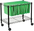 Alera FW601424BL Single-Tier Rolling File Cart, 24w x 14d x 21h, Black