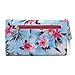 Compatible With: Docomo Fujitsu Arrows NX F-02H, Ekotek Ekophone Sage |BABY BLUE PINK WHITE| [FLORAL] Women's Wallet Clutch Wristlet Case