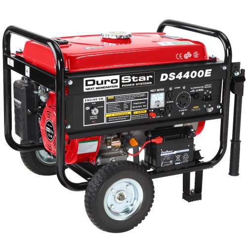 Durostar DS4400E 7 HP Gasoline Powered Electric Start Portable Generator with Wheel Kit, 4400-watt, EPA Approved