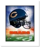 Chicago Bears NFL Double Matted 8x10 Photograph Team Logo and Football Helmet Collage