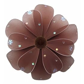 10 Brown Sequined Daisy Flower nylon hanging ceiling wall baby nursery room wedding decor by Bugs-n-Blooms