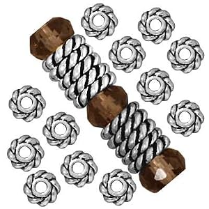 Fine-Silver-Plated-Lead-Free-Pewter-Twist-Edge-Spacer-Beads-4mm-50-