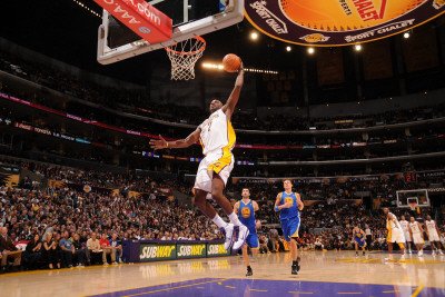 Golden State Warriors v Los Angeles Lakers: Lamar Odom Photographic Poster Print by Noah Graham, 8x12