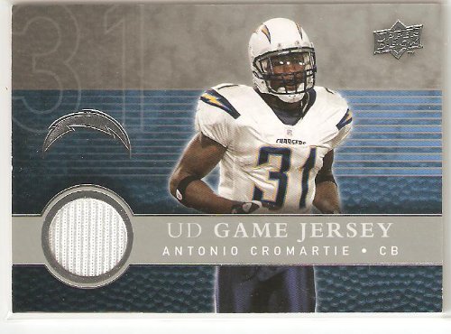 2008 Upper Deck UD Game Jerseys #UDGJAC Antonio Cromartie - San Diego Chargers (Piece of Authentic Game-Used Memorabilia) (Football Cards)