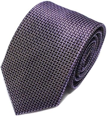 Weltie Men's 100% Silk Necktie, Woven Solid Herringbone Tie-Light purple