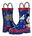Disney Kids Boys' Mickey Mouse Character Printed Waterproof Easy-On Rubber Rain Boots (Toddler/Little Kids)