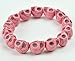 Jane Stone Stretch Pink Skulls Strand Bangle Bracelet Elastic Fashion Women Handmade Punk Jewelry Statement