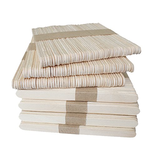 KINGLAKE 300 Pcs 4.5 Inch Natural Wood Popsicle Sticks,Wooden Ice Cream Sticks Treat Sticks Freezer Pop Sticks,Natural Wood Craft Sticks,Great for DIY Crafts Homemade Treats Dessert Making
