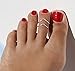 LanLan Lady Elegant Simple Adjustable Gold Silver Metal V Toe Ring Foot Beach Jewelry ,Main Color:gold