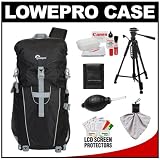 Lowepro Photo Sport Sling 100 AW Digital SLR Camera Backpack Case (Black) + Photo/Video Tripod + Canon Cleaning Kit for Canon EOS 7D, 5D Mark II III, 60D, Rebel T3, T3i, T2i Digital SLR Cameras