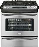 Frigidaire Gallery Series: FGGS3065K 30'' Slide-in Gas Range with 4 Sealed Burners, 4.2 cu. ft. True European Convection Oven, Self-Clean, Warming Drawer, ADA Compliant and Star-K Certified