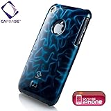 CAPDASE iPhone 3G & 3GS Karapace Protective Case with Screen Guard Crystal Clear: Silki, Blue プロテクティブ ハードリアカバー シルキー (クリスタル・クリアー 液晶保護シート 付き) ブルー KPIH3G-2103