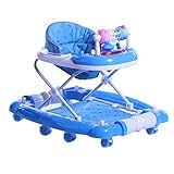 Jiyaru 折畳み式 ベビーウォーカー 歩行器 幼児用 トロリー 音楽放送 ライトブルー
