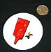 3" button / pin printed with bug, swatter, swat, insect, flying, fly
