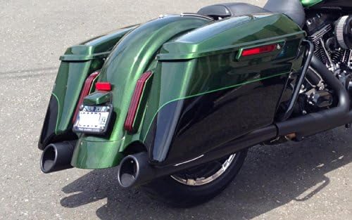 American Custom HR-700UBC-B-BC REVOLUTION 4" Slip-on Mufflers Black Ceramic Slash Up with Black Accent Ring