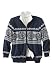 KingSize Big & Tall Snowflake Knit Zip-Front Sweater