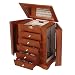 Montgomery Faux Lock Jewelry Box (Burlwood Walnut Finish) (11