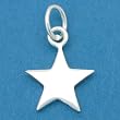 5 Pointed Star Charm Sterling Silver 12mm