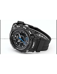 OHSEN LCD Dual Core Mens Women Sport Date Day Stopwatch Black Rubber Band Watch