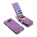 AIREBO 5161757 Dermis Handmade Genuine Cowhide Wallet Type Leather Case with Zipper for Samsung Galaxy S7 Edge, Purple