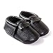 Baby Boy Girl Pre-Walker Leather Tassel Fringe Moccasin Slip-on Shoes (13-18 Months, Black)