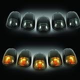 Recon 264145BK Smoked Cab Roof Lights 1999-2002 Dodge Truck (5-Piece Set)