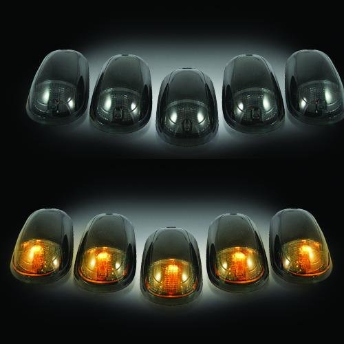 Recon 264145BK Smoked Cab Roof Lights 1999-2002 Dodge Truck (5-Piece Set)