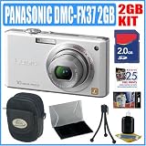 Panasonic DMC-FX37W 10MP Digital Camera White Plus 2GB Accessory Outfit