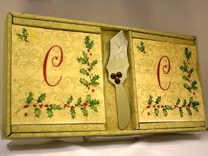 Monogram Holiday Napkin Set - C