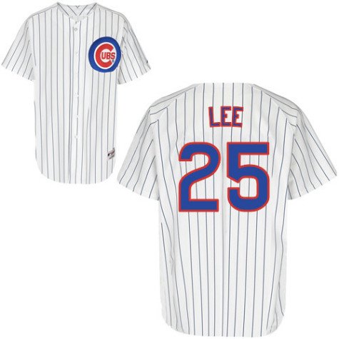Youth Chicago Cubs #25 Derrek Lee Home Replica Jersey - L 14-16