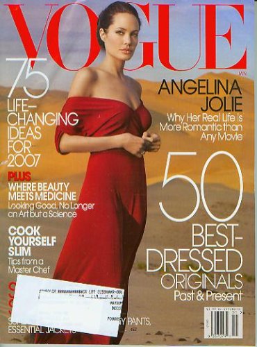 Vogue Magazine January 2007 - Angelina Jolie, LIfe Changing Ideas, Best Dressed Originals
