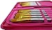 Paint Brushes - 15 Pc Art Brush Set for Watercolor, Acrylic, Oil & Face Painting | Short Handle Artist Paintbrushes with Travel Holder & Free Gift Box | 1 Year Warranty (Hot pink)
