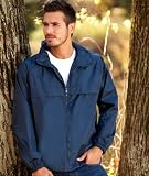 UltraClub Adult 1/4-Zip Hooded Pullover Pack-Away Jacket. 8925