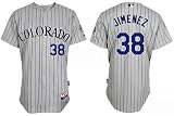 Ubaldo Jimenez Jersey: Colorado Rockies #38 Ubaldo Jimenez Cool Base Grey(purple Strip) Jersey (XL/52)