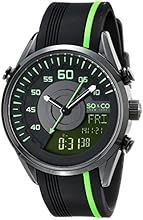 SO & CO New York  Men's 5044.5 SoHo Quartz Analog Digital Rubber Strap Watch