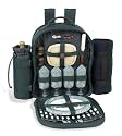 Picnic at Ascot 022BLK-P Classic-Ultimate Picnic Backpack for 4 Black Plaid