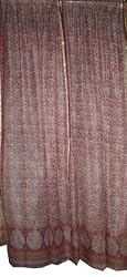Christmas Decor-2 Turkish Rose Printed Silk Sari Panels Drapes Curtains Window Treatment 84"length