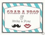 Photo Booth Props - Photo Booth Sign - Grab a Prop - Vintage Carnival Colors
